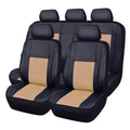 Beige PU Leather 11-Piece Car Seat Covers O606603