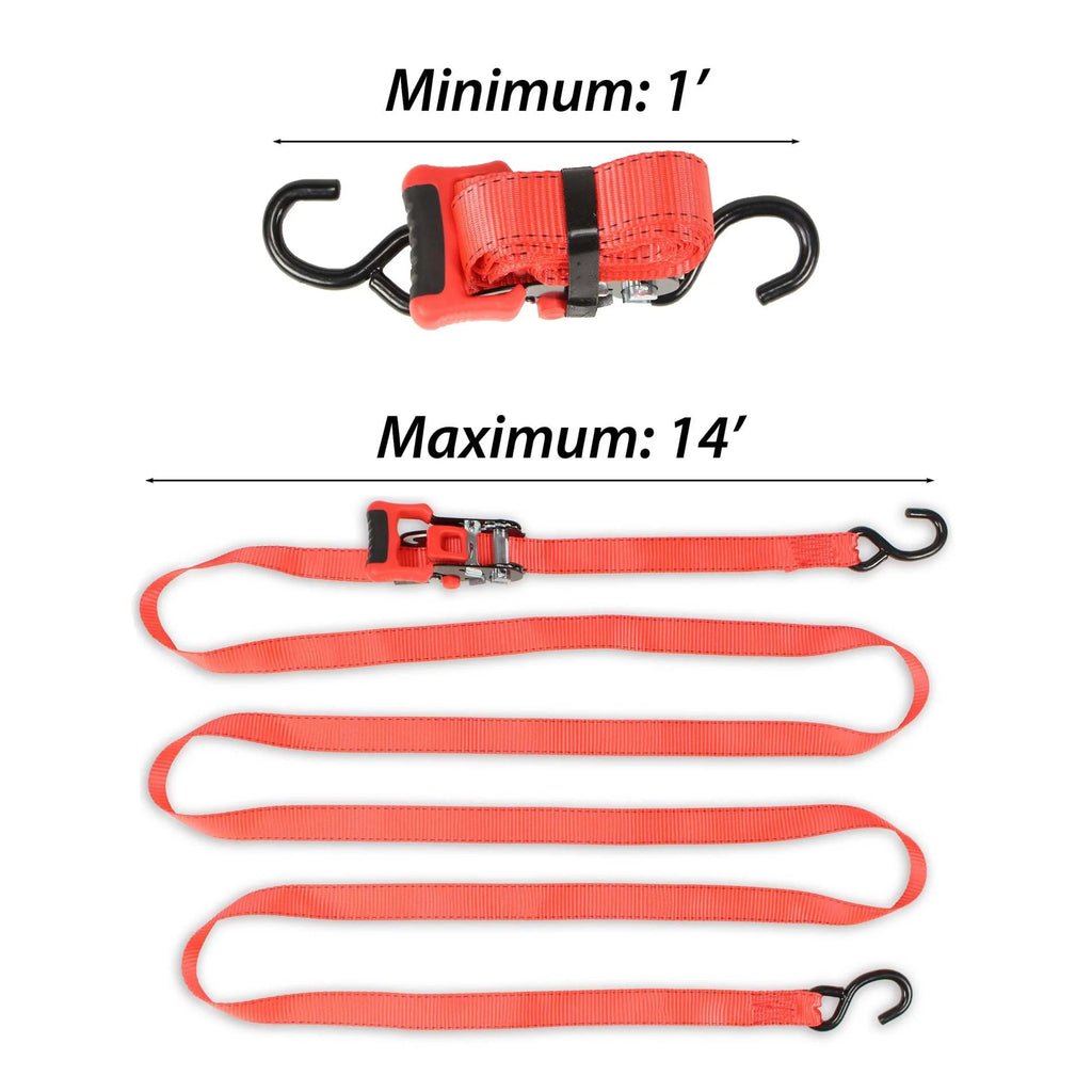 (2 Pack) Sliding Ratchet Strap with Vinyl Coated S Hook G834