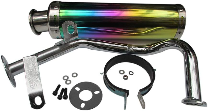 Exhaust System Muffler for 4 Stroke 50cc 150cc Scooters (Silver) Pack of 2 J7603