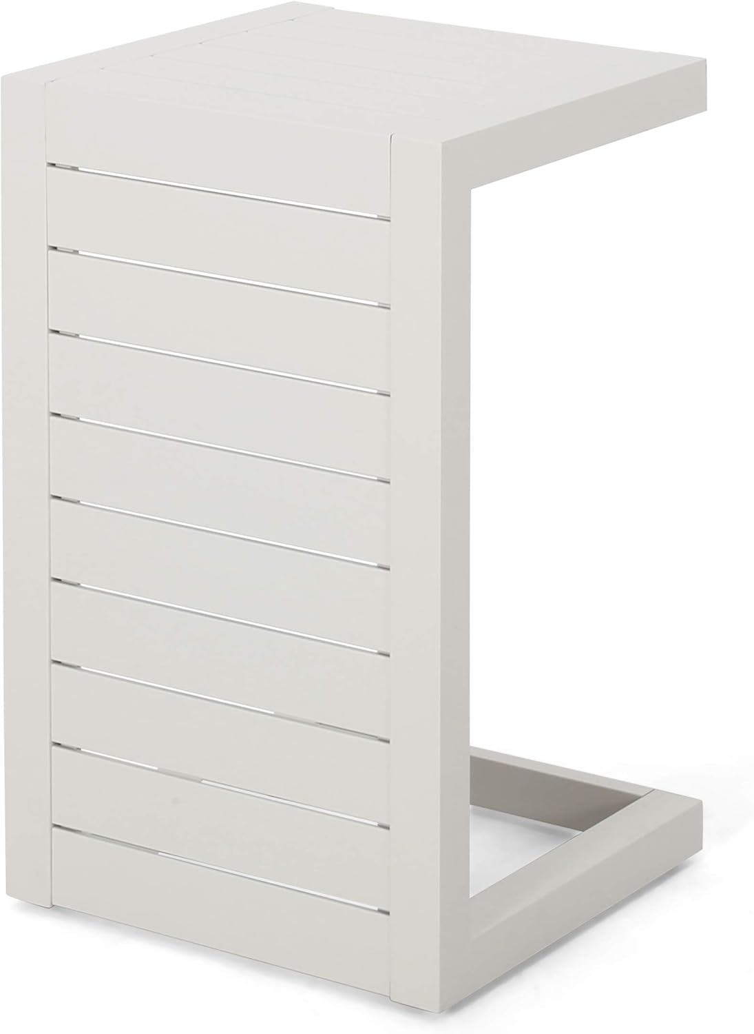 Silver Aluminum C-Shaped End Table F67476