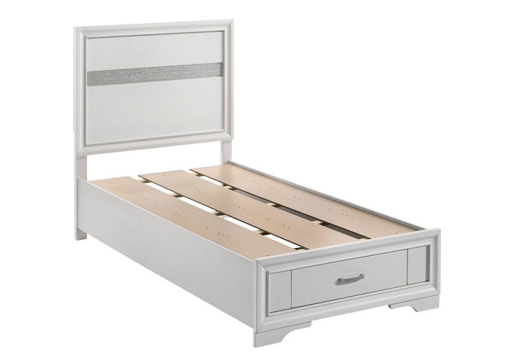 White Twin Storage Bed D157485