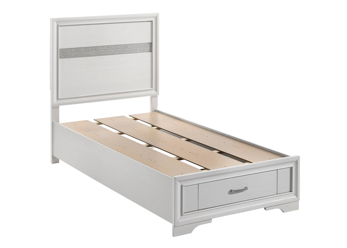 White Twin Storage Bed D157485