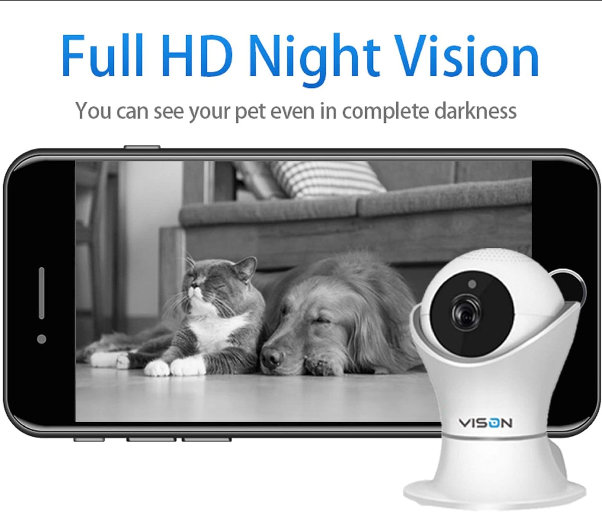 HD 1080p Pet Camera with Night Vision and Two Way Audio E7405