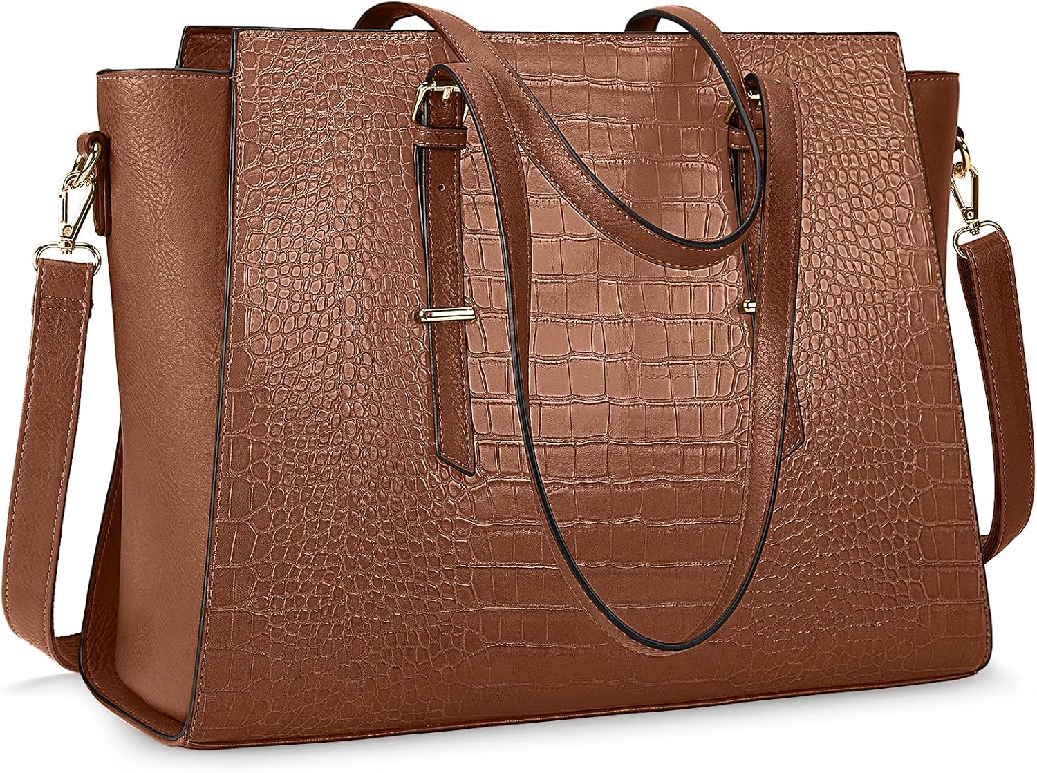 Brown Leather 15.6 Inch Laptop Tote Bag S59410