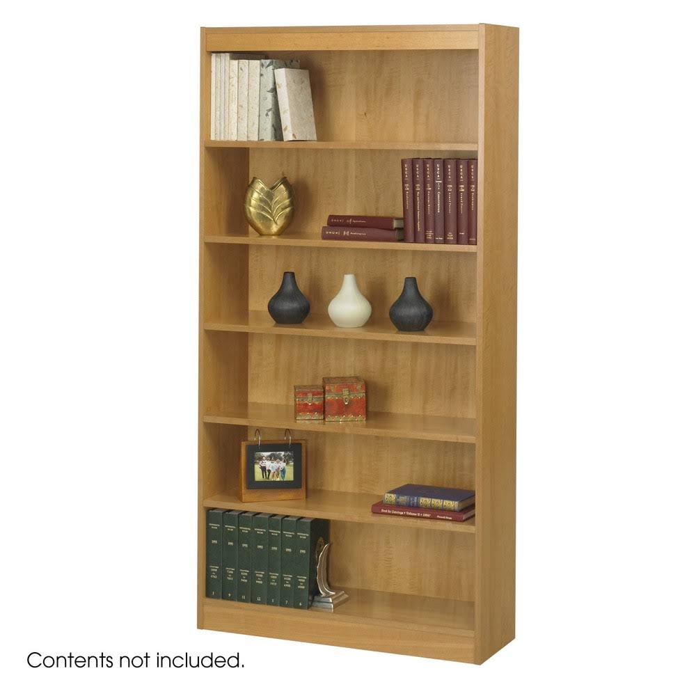 6-Shelf Square-Edge Veneer Bookcase Light Oak P320840