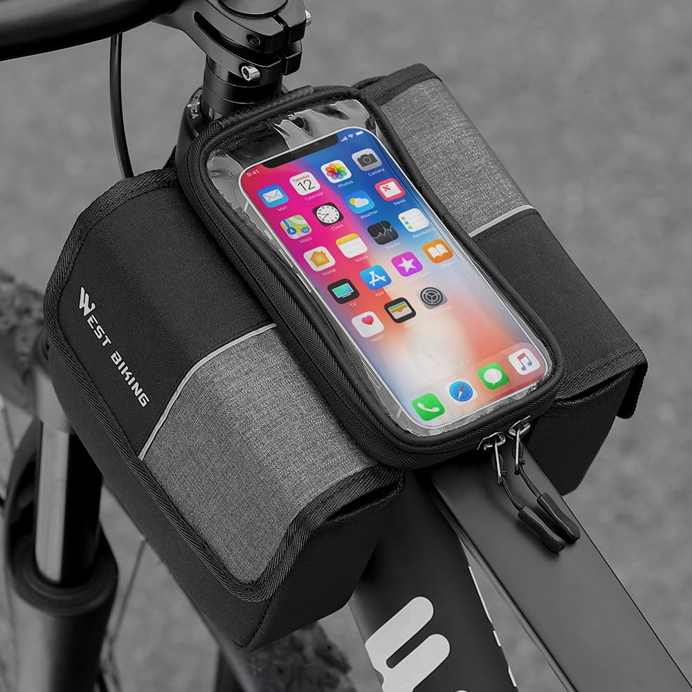 Cycling Bag, 2L Bicycle Bag, Bike Frame Fronttube Bag, Touchscreen Mobilephone Bag Z4364
