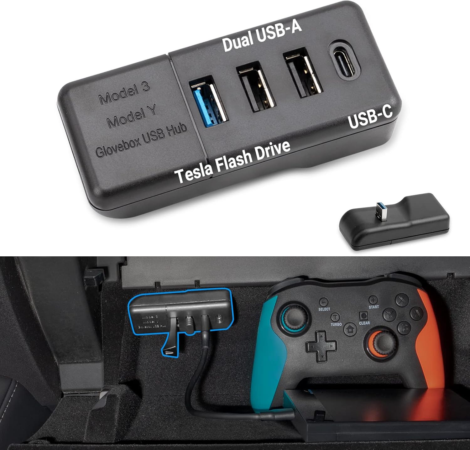 4-in-1 USB Hub Glove Box Docking Station Pack of 2 U7067