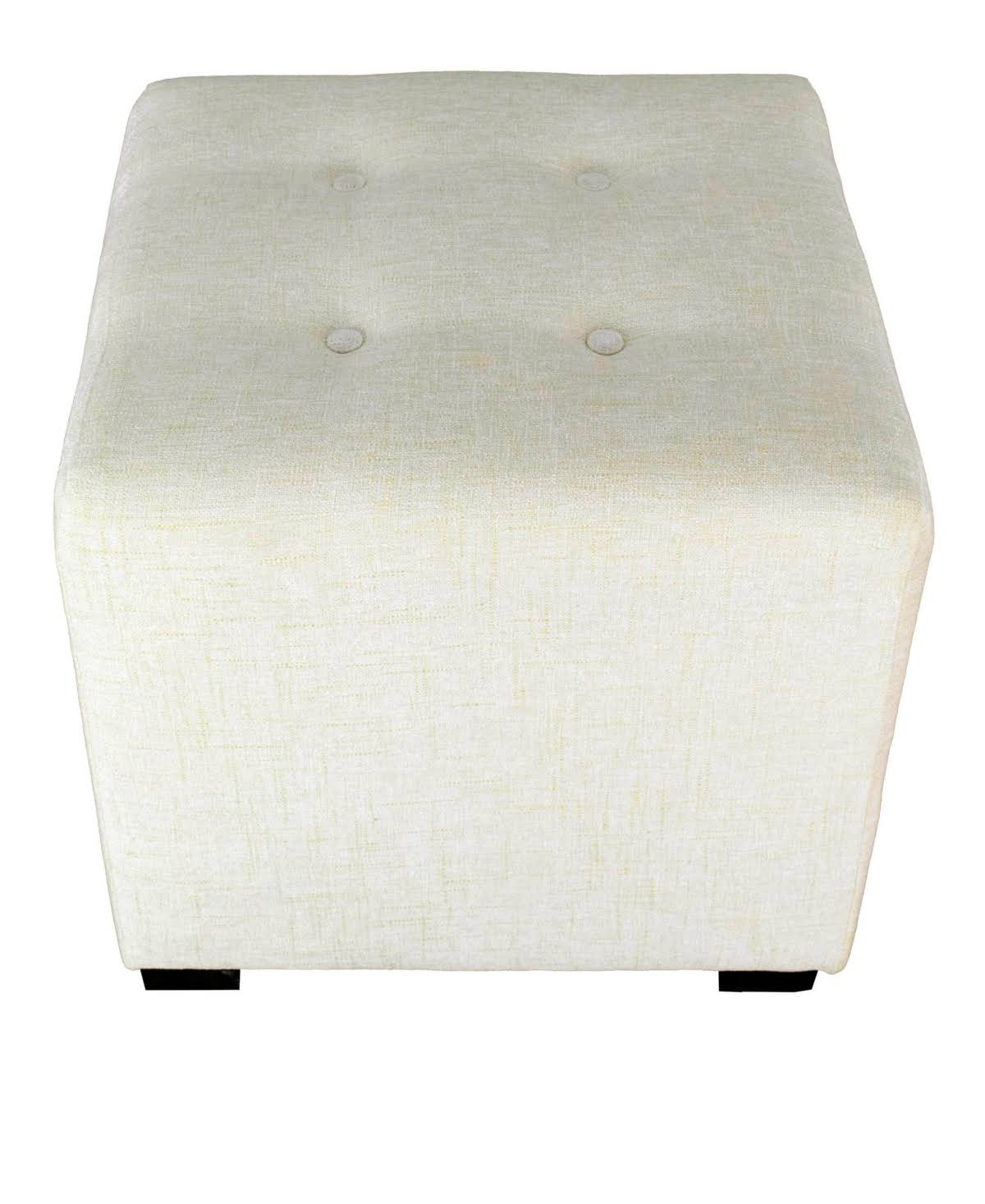 Black 4-Button Tufted Square Ottoman X77466
