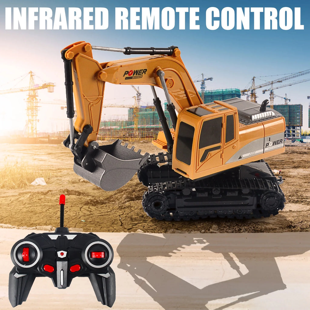 Mini Rc Excavator 1:24 Alloy Plastic Engineering Car Toys C778536