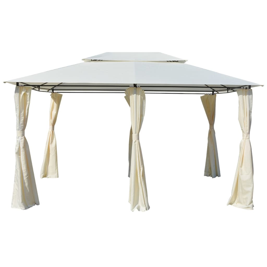White Garden Marquee with Curtains P9196