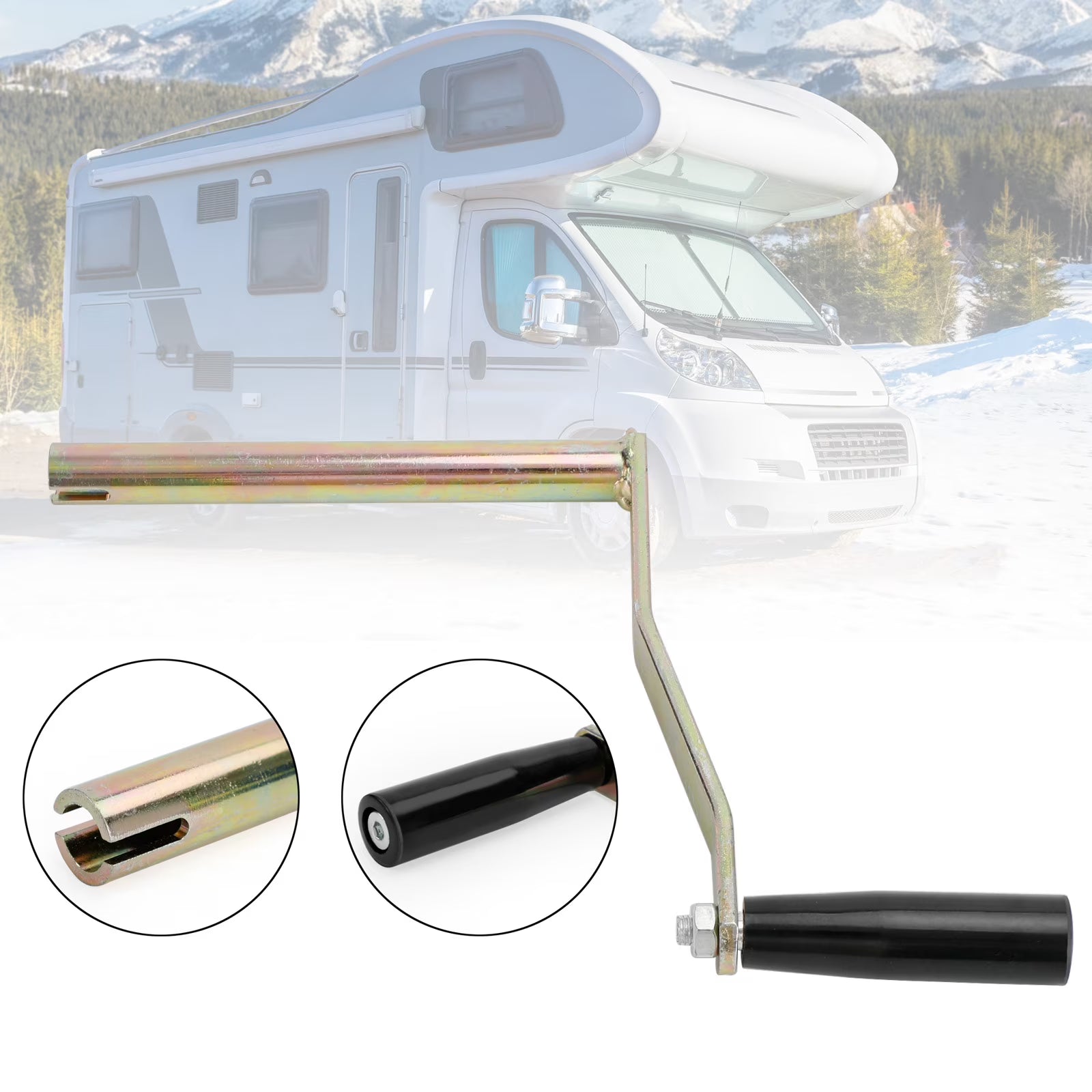 Round Mouth Crank Handle for RV Camper Tent H58927