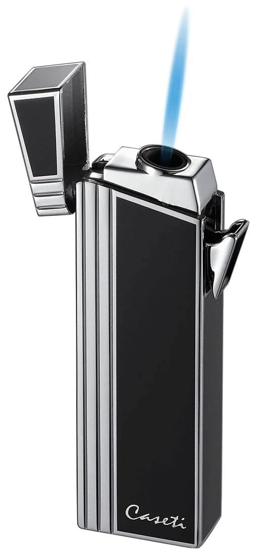 Black Lacquer Compact Torch Flame Lighter V24145