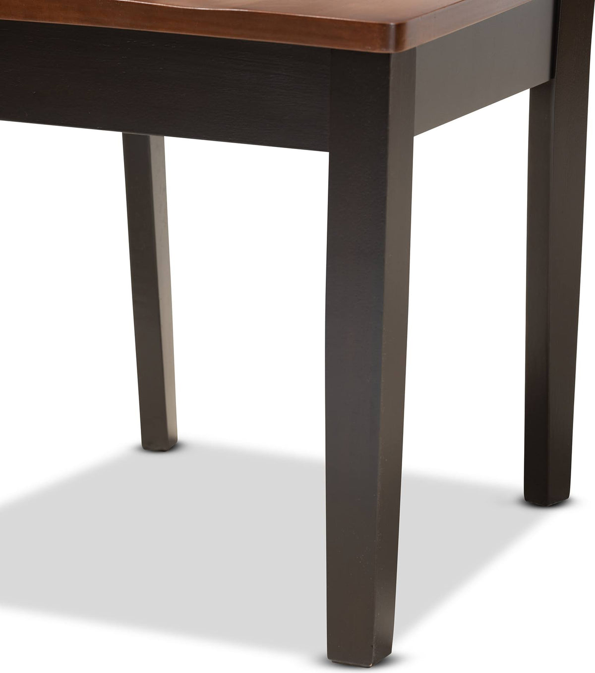 2-Piece Dark Brown and Walnut Brown Wood Dining Chair N848401
