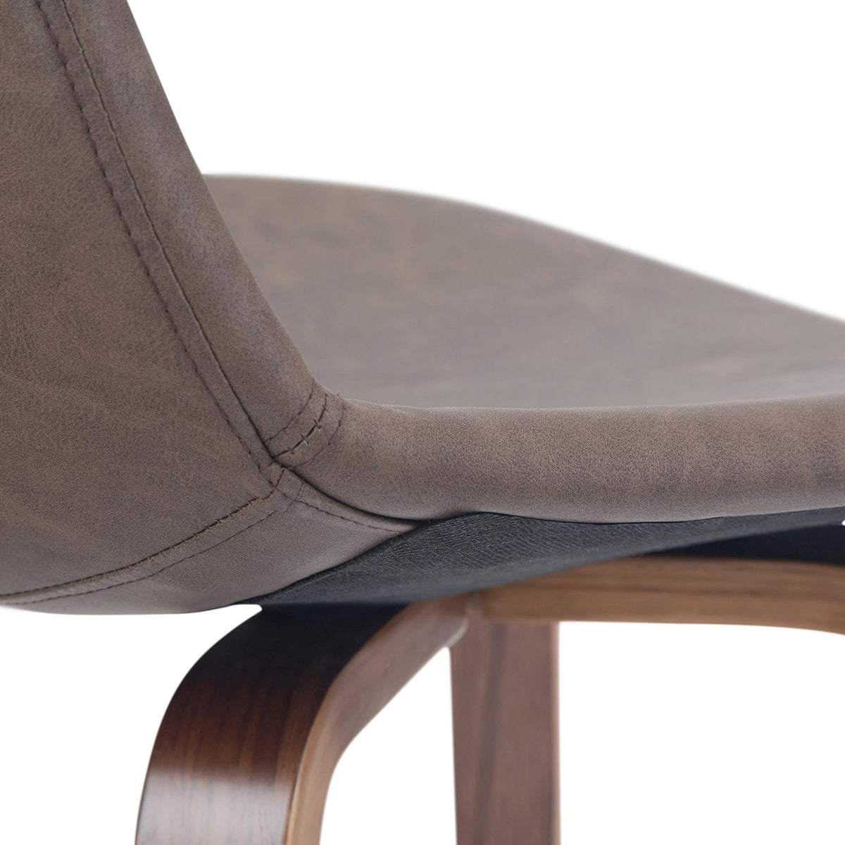 Distressed Chocolate Brown Vegan Faux Leather Bentwood Counter Height Stool Set Of 2 P44128