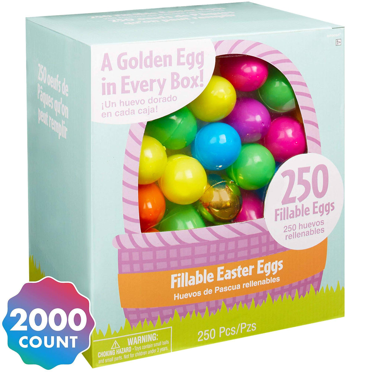 Multi-Colored Plastic Easter Eggs, 2,000 Count L823837