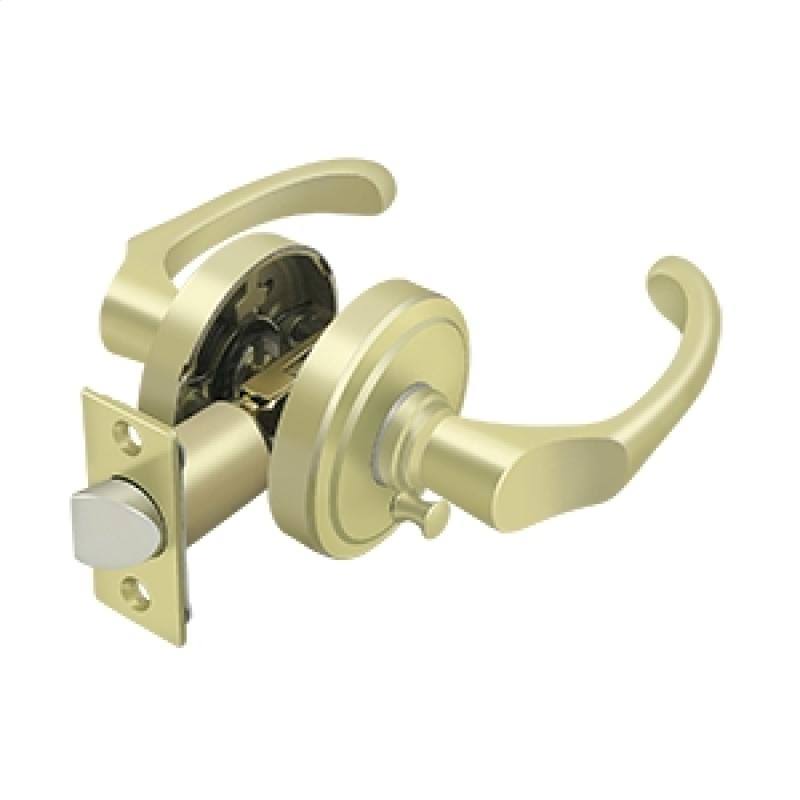 Polished Brass Privacy Lever Left Hand R337