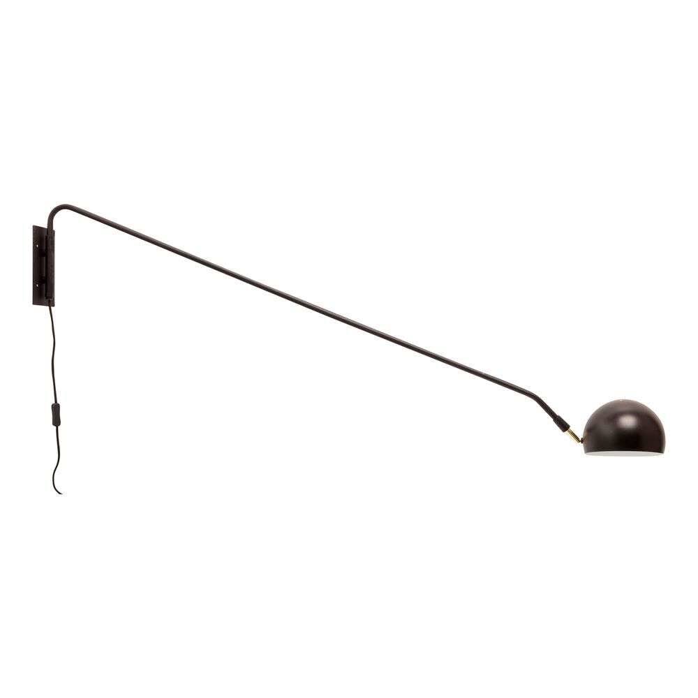 Black Metal Wall Lamp with Brass Details L529