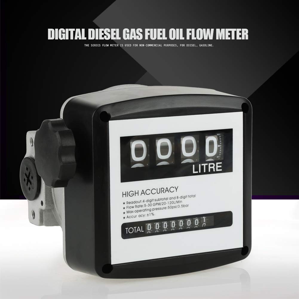Digital Aluminum Flow Meter with 4-Digital Batch Display Pack of 2 W322