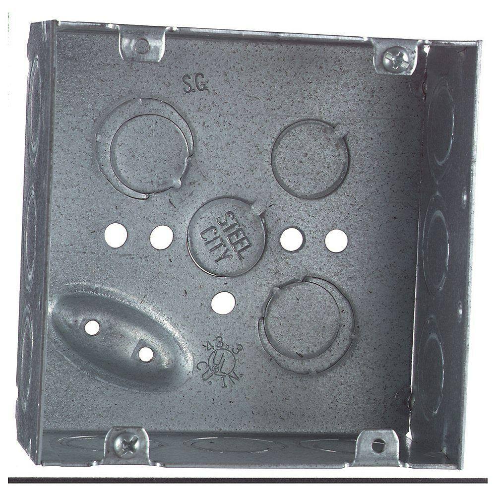 2-Gang 4 in. 2-1/8 in. Deep 42 Cu. in. New Work Metal Square Electrical Box (Case of 20) S4215