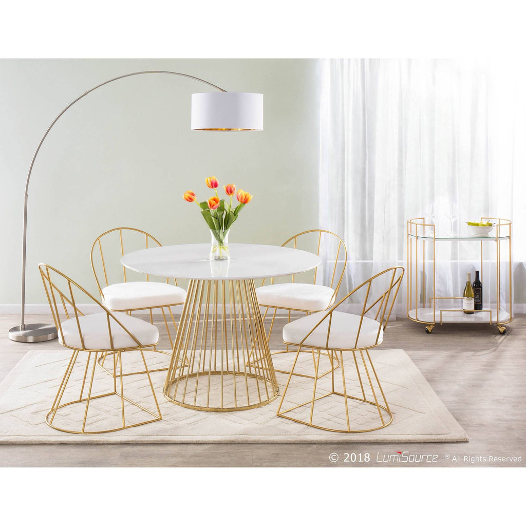 Gold and White Velvet Dining Chair (Set of 2) K848121