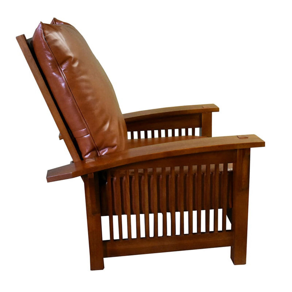 Reddish Brown Leather Morris Chair S267016
