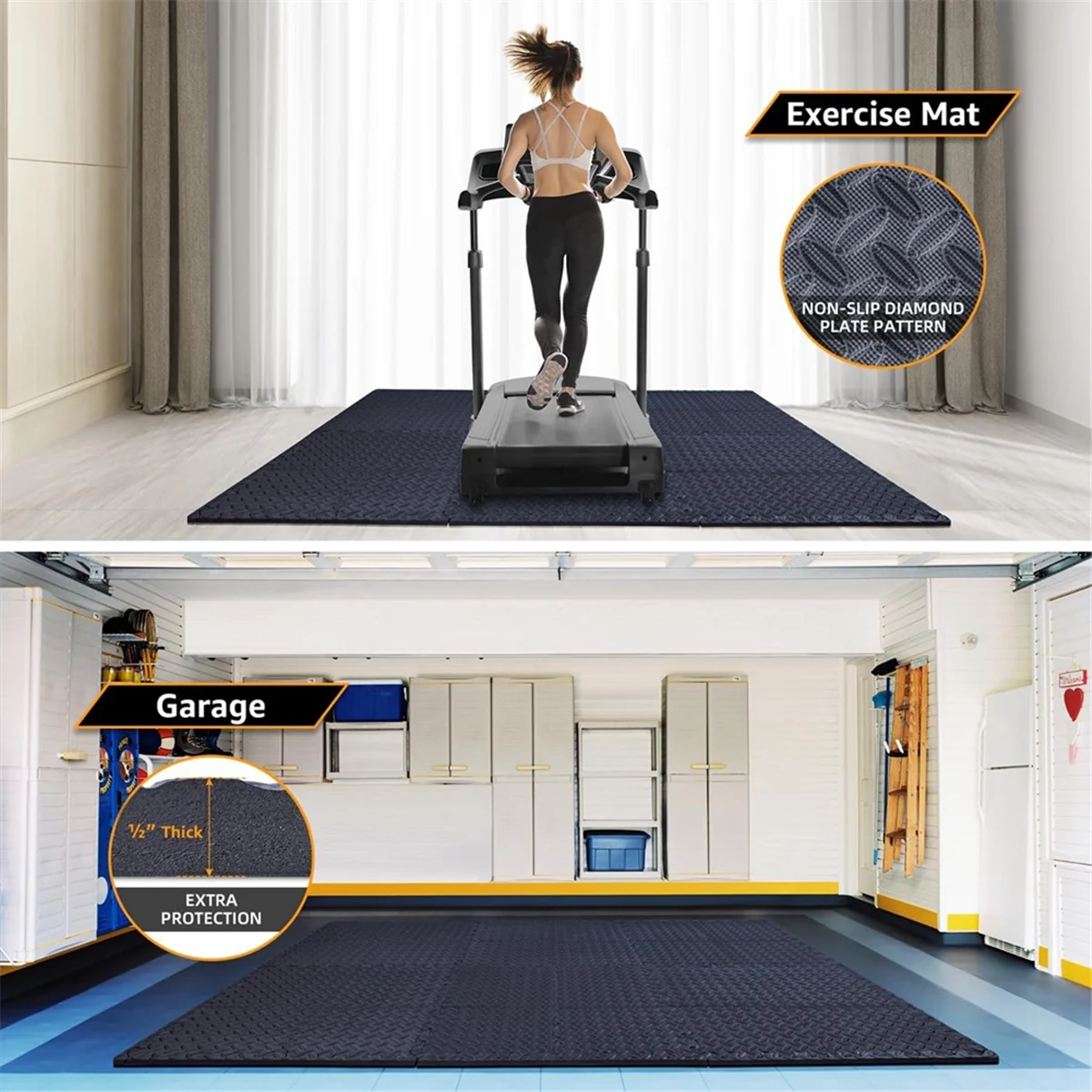 12 Pack Black Floor Exercise Mat T84438