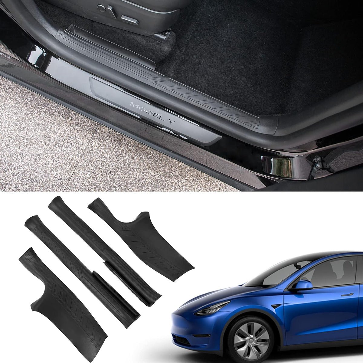 Door Sill Plate Protector for Tesla Model Y 2020 2021 2022 D669
