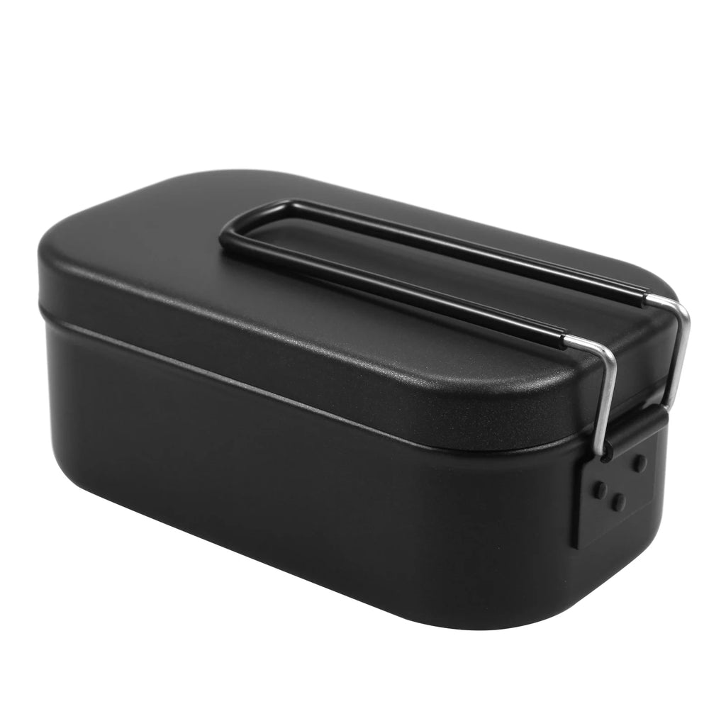 4pcs Cookware Mess Kit 800ml Camping Lunch Box with Steaming Rack Cutting Board B921803