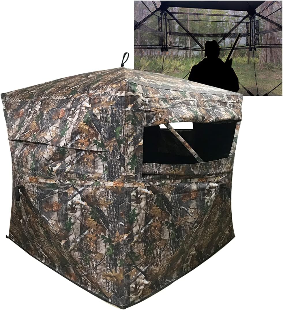 Portable 3 Person 270° See Through Ground Camouflage Hunting Blind Tent H717538