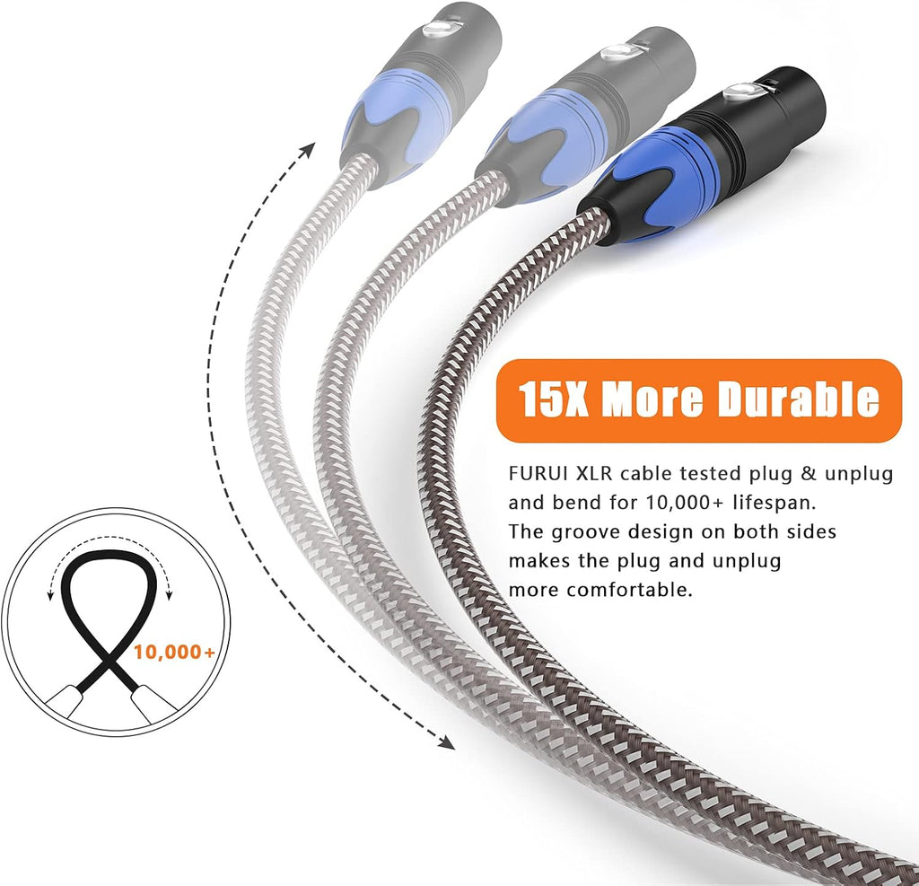Nylon Braided XLR Male to Female Microphone Cable 25ft 10Pack O194
