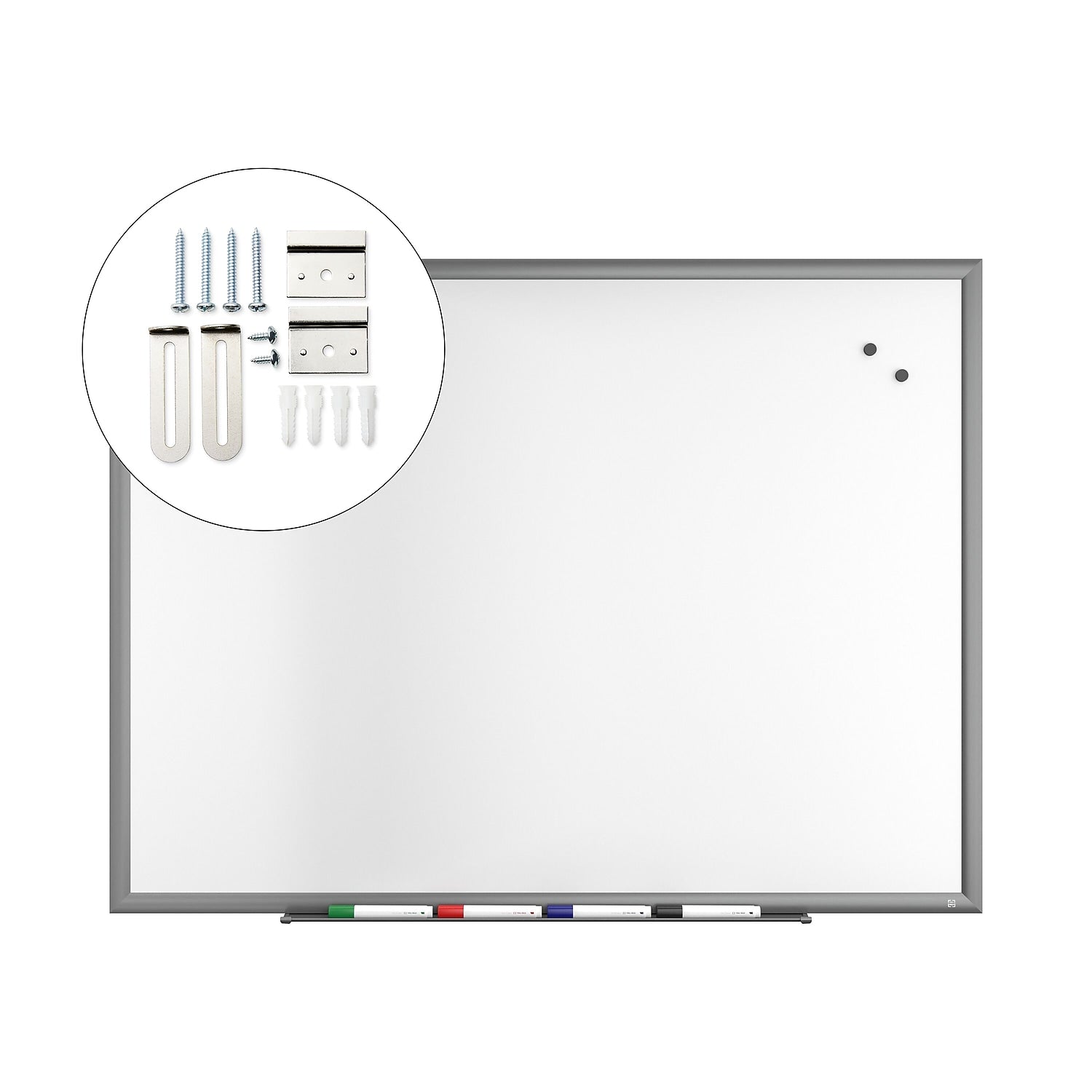 Magnetic Porcelain Dry Erase Board Gunmetal Frame 4' x 3' V900