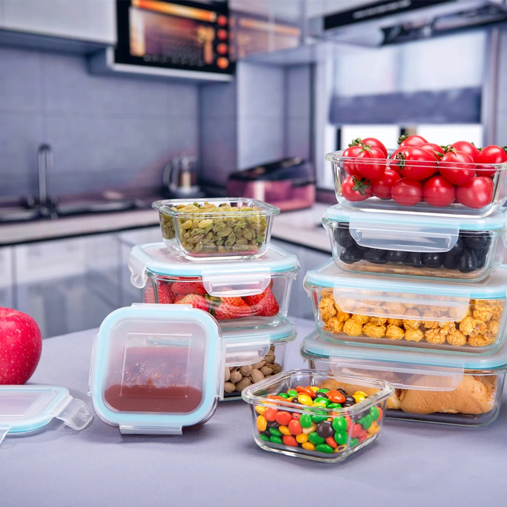 18pc Glass Containers Set with Lock Tight Lids G936529