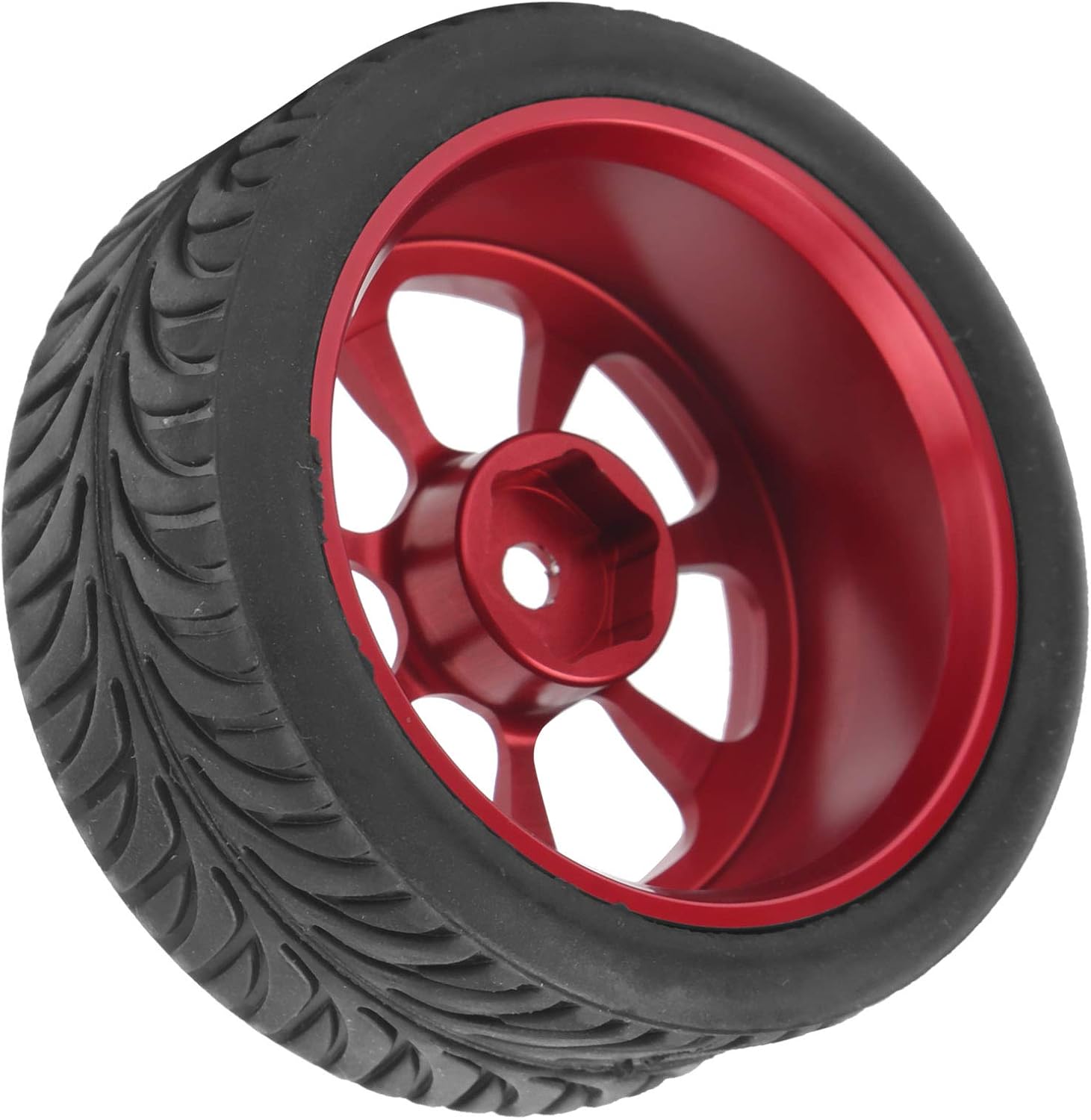 4Pcs Metal Wheel Rims Tires with Adapter for 1/18 RC Car I37681