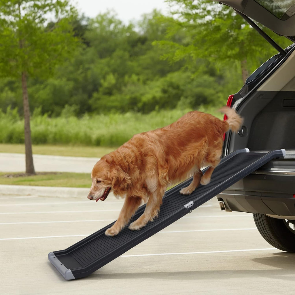 Folding Pet Ramp with Side Rails, 63 L x 14.75 W, Black K346
