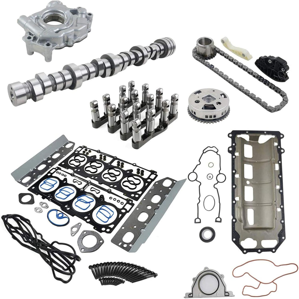 VVT Lifters Camshaft Kit Head Gasket Water Oil Pump Set for 2009-2015 Dodge Ram 1500 5.7L V8 HEMI J340