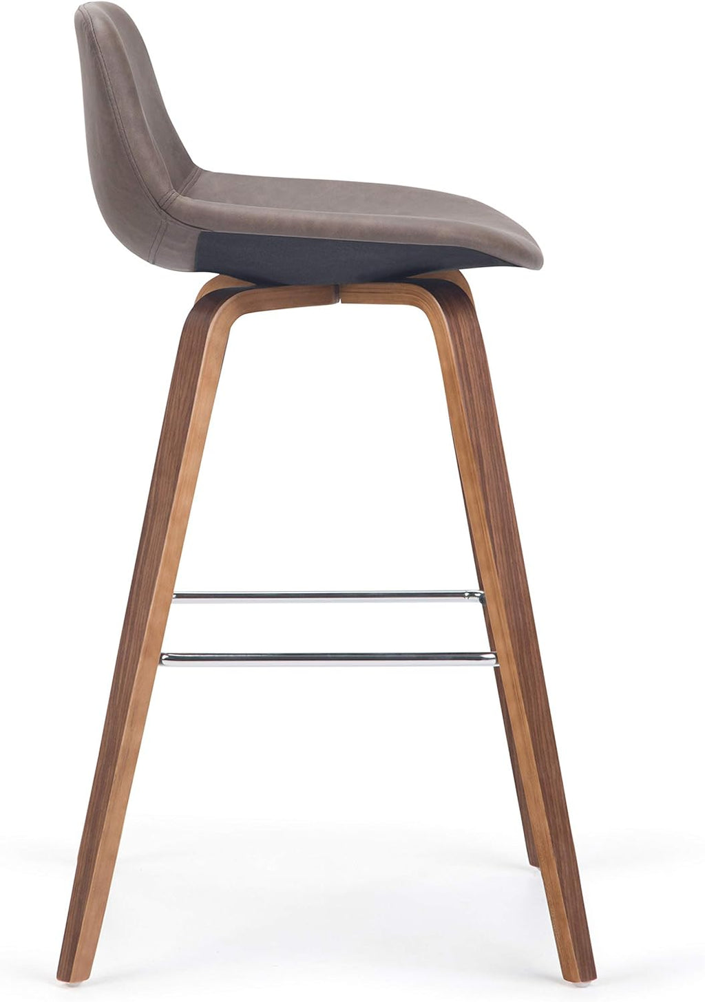 Distressed Chocolate Brown Vegan Faux Leather Bentwood Counter Height Stool Set Of 2 P44128