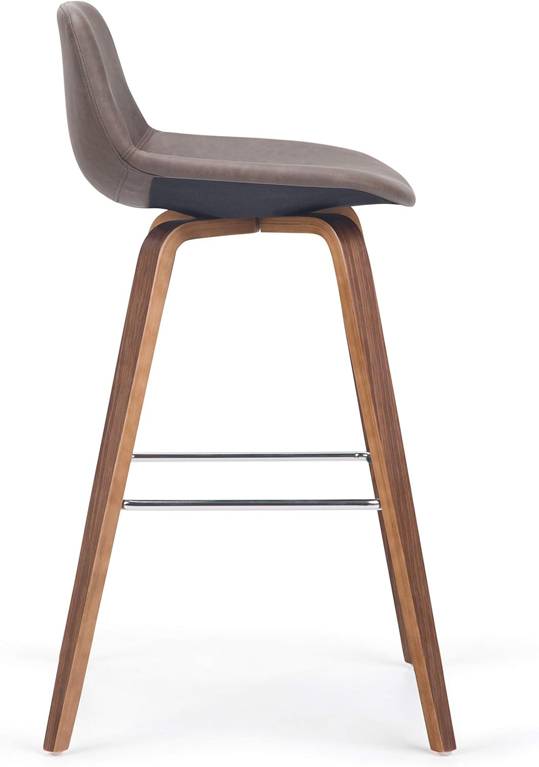 Distressed Chocolate Brown Vegan Faux Leather Bentwood Counter Height Stool Set Of 2 P44128