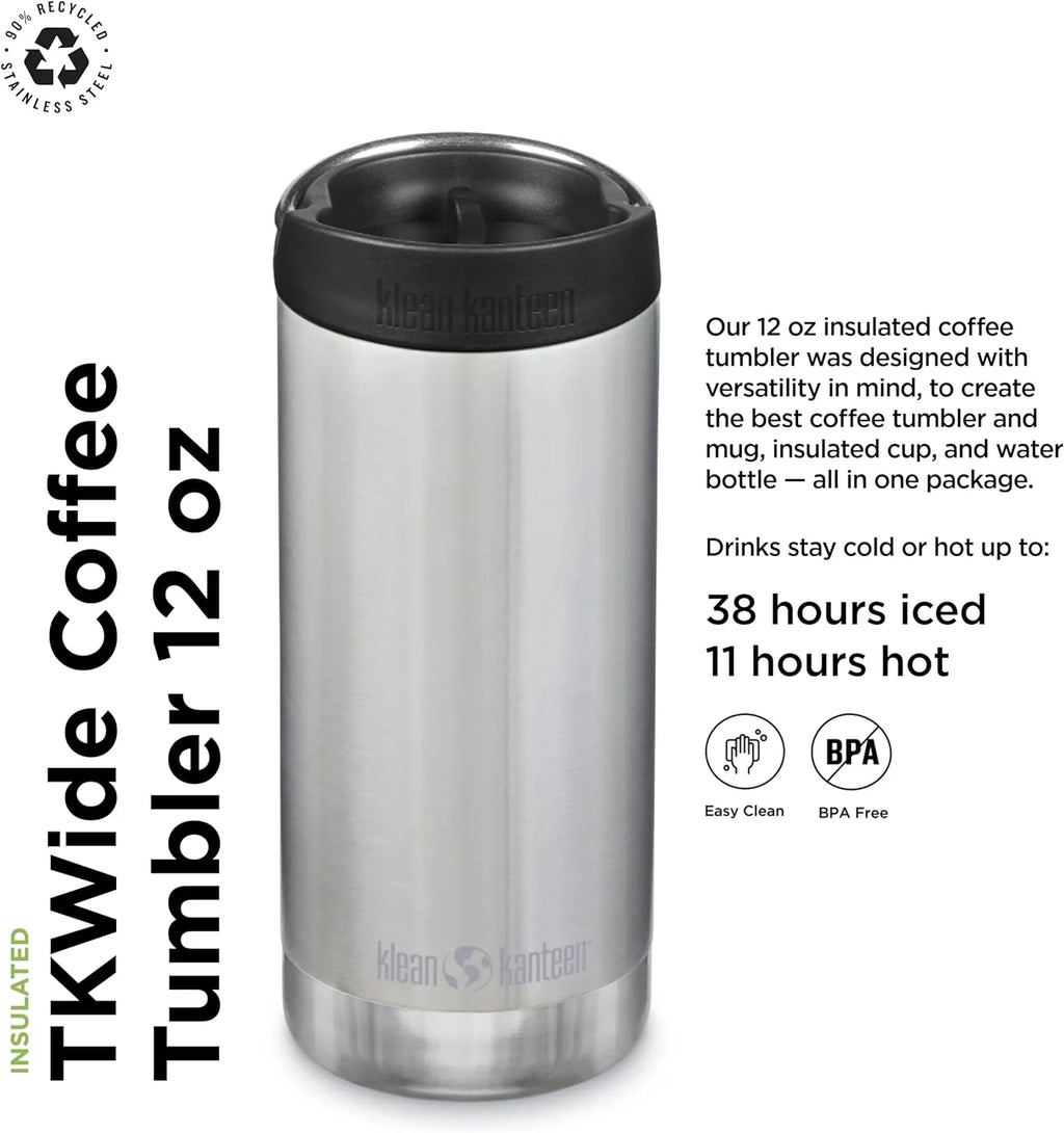 Brushed Stainless Wide 12 Oz Bottle C274432