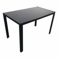 Black Tempered Glass Iron Dinner Table M283684