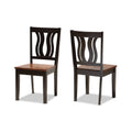 2-Piece Dark Brown and Walnut Brown Wood Dining Chair N848401