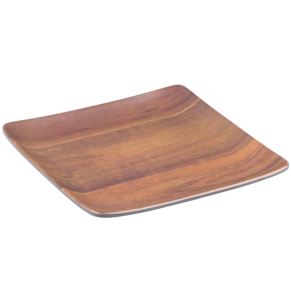 Acacia Woodgrain Melamine Tray - 12/Case T890