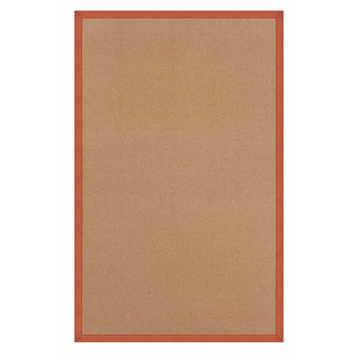 Machine Tufted Wool 5'x8' Rug in Cork Brown and Burnt Orange X4840