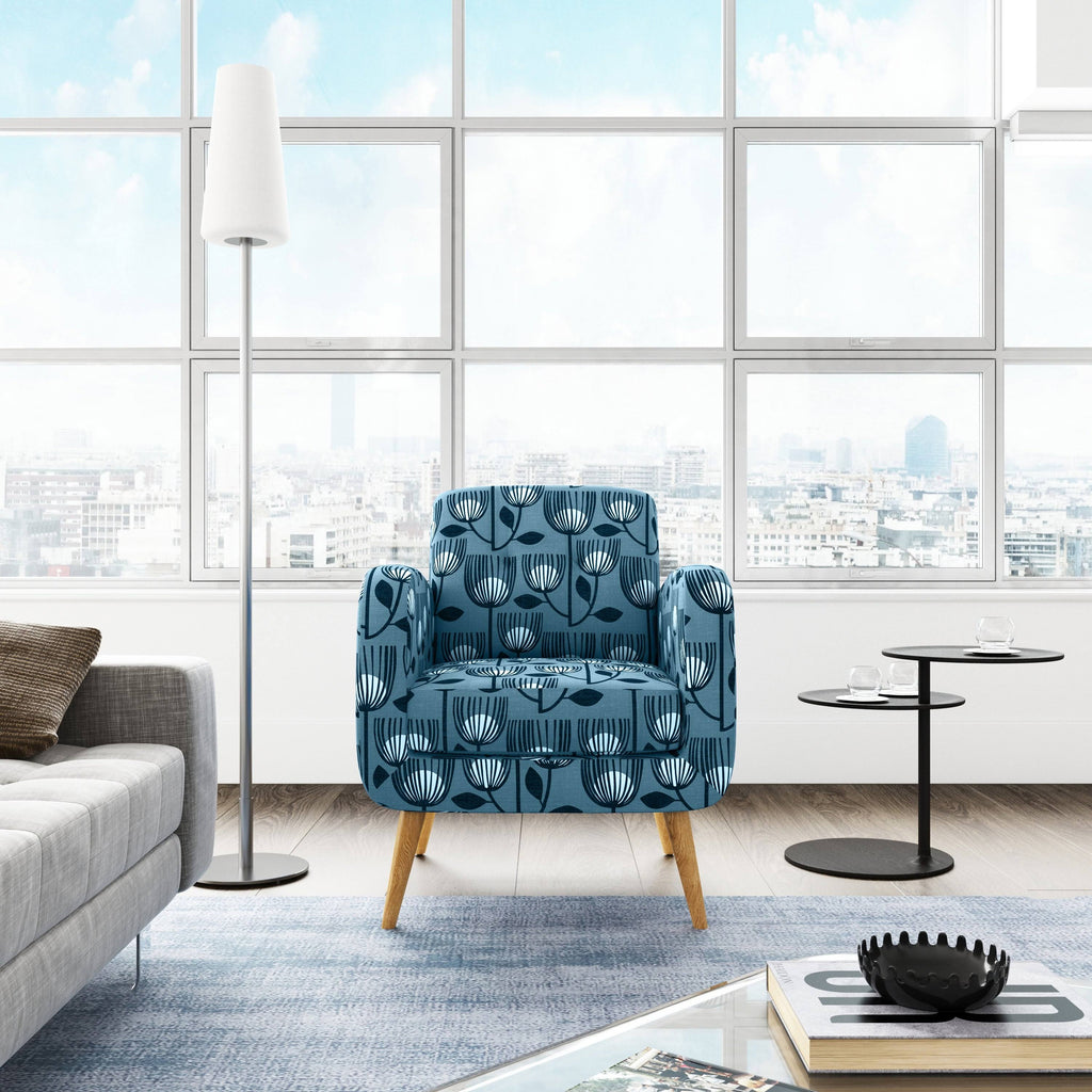 Navy Blue Modern Arm Chair O8174