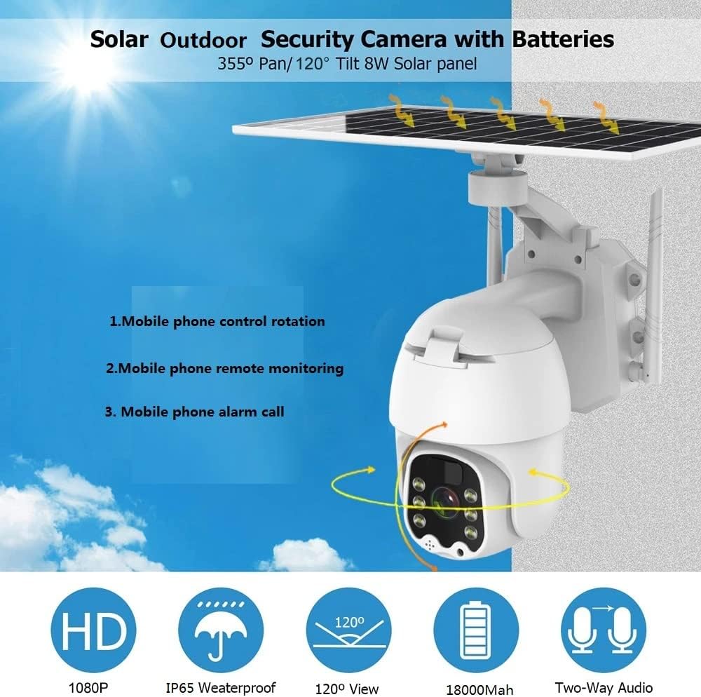 Solar Outdoor Camera with 18000mAh Rechargeable Battery B35465