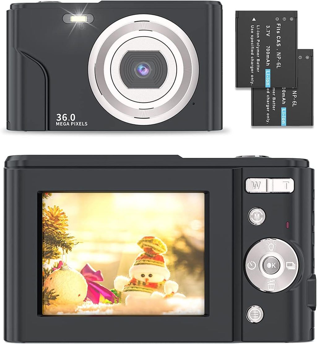Pink Compact Digital Camera 1080P 36.0 Mega Pixels 16X Digital Zoom, 2 Batteries, Pack of 2 R90848