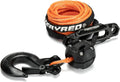 Orange 50FT Synthetic Winch Rope Cable Kit with Forged Hook Fairleads L35699