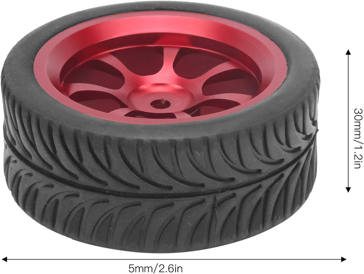 4Pcs Metal Wheel Rims Tires with Adapter for 1/18 RC Car I37681