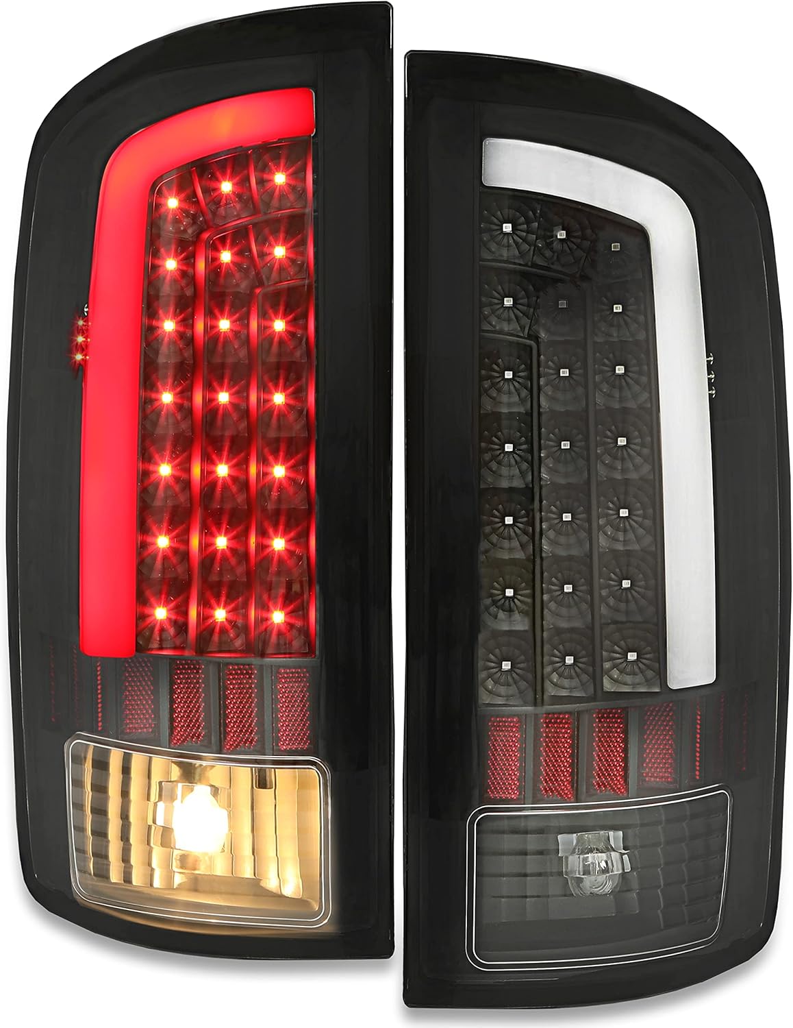 LED Taillight Pair Clear Lens Black Housing K30306