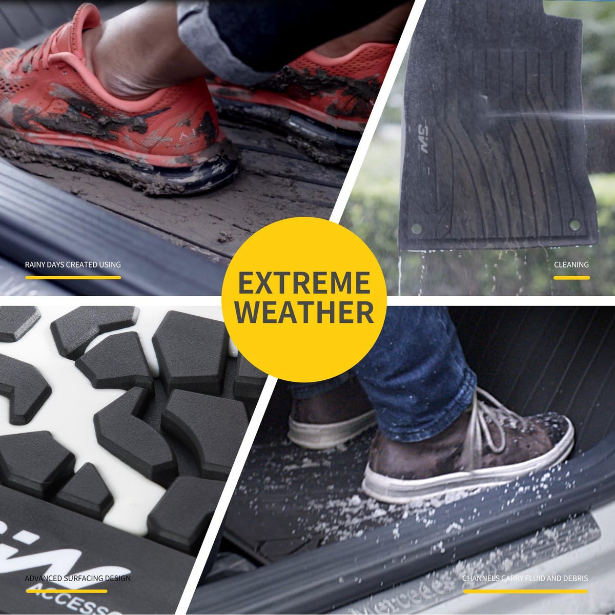 Black Floor Mats with Front Carpet Mats S8550