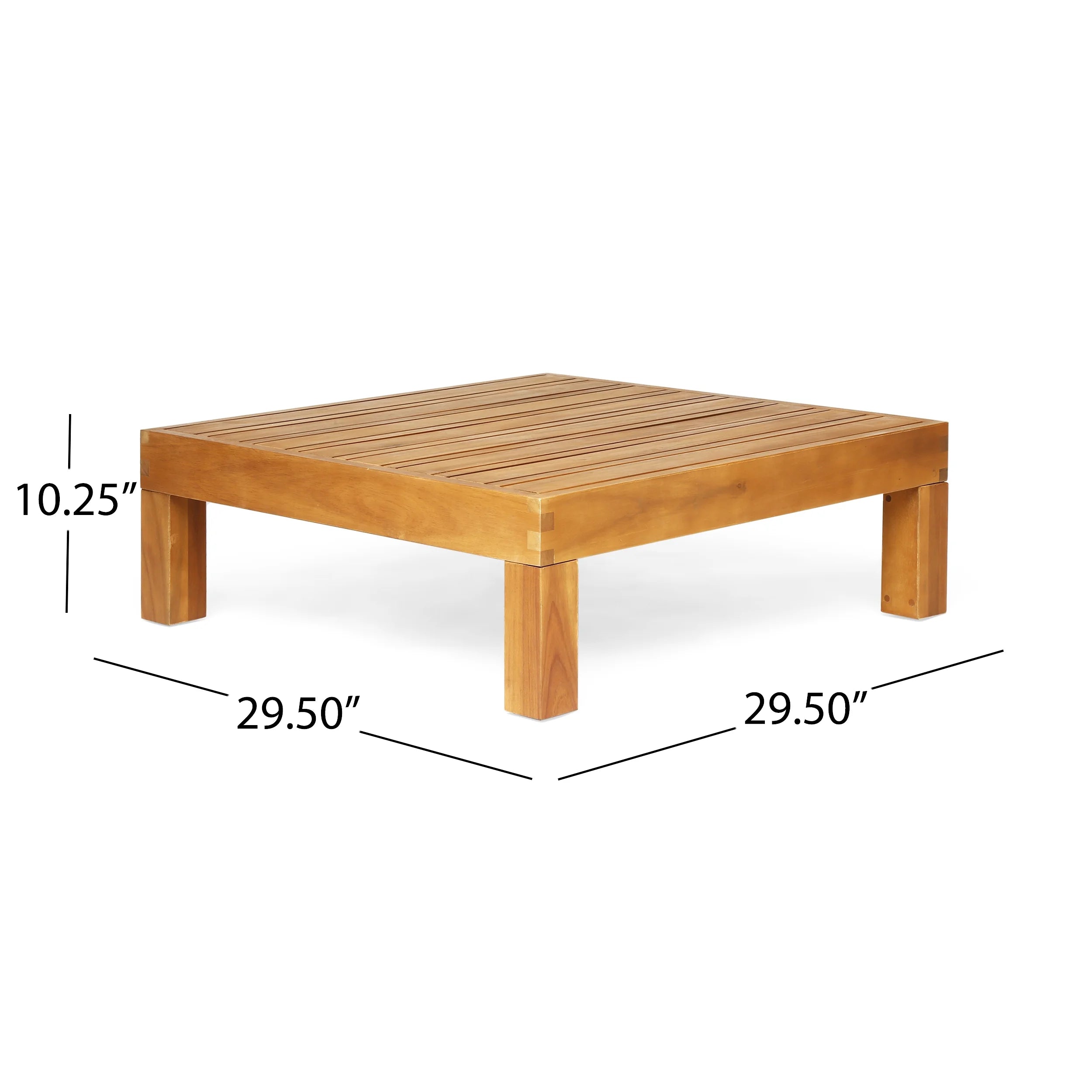 Teak and Blue Acacia Wood 5 Seater Sofa Chat Set X61835